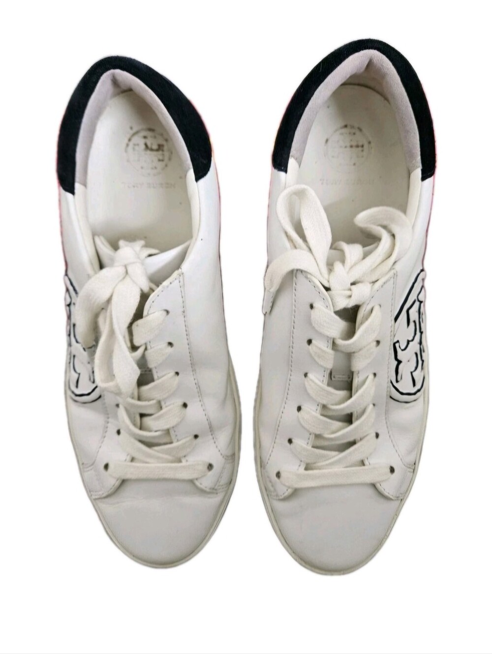 💖Tory Burch White Leather Logo Low-Top Sneaker size 7 💖 - Picture 8 of 10